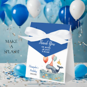 Whale Make a Splash Boy's Birthday Thank You Favor Box