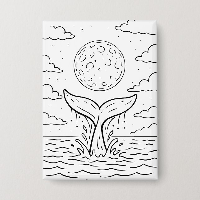 Whale Moon Dive | Ocean Night Sky Tee | Cosmic Sea (Front)