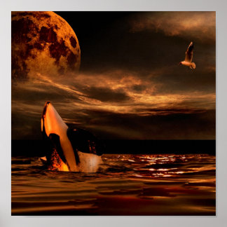 WHALE MOON POSTER