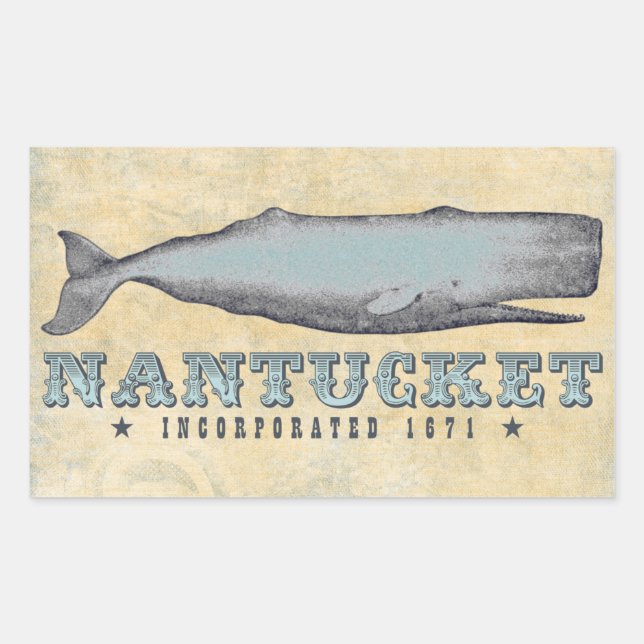 Whale Nantucket MA Inc 1671 Sticker (Front)