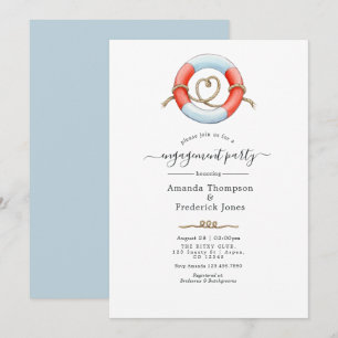 Whale Nautical Engagement Party Invitation