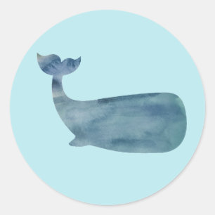 Whale Nautical Ocean Party Thank You Stickers