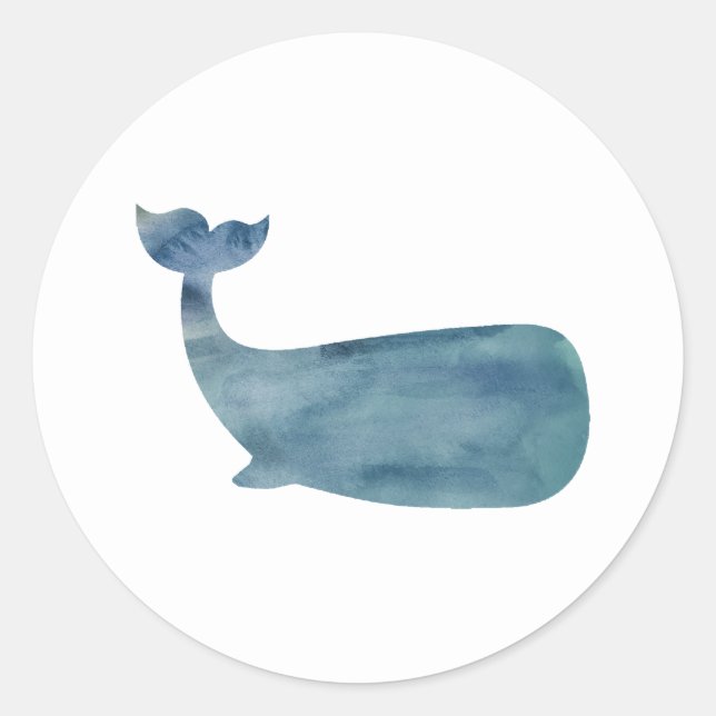 Whale Nautical Ocean Party Thank You Stickers (Front)