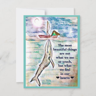 Whale ocean Painting Greeting Card Personalize it