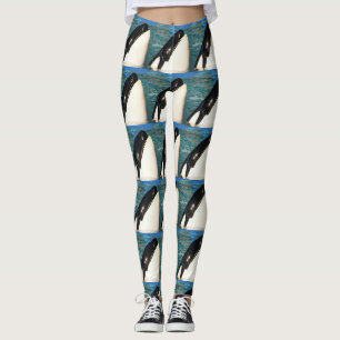 Whale Ocean Peek Tile Flow Leggings
