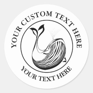 Whale Ocean Sealife Custom Icon Logo 3"   Classic Round Sticker