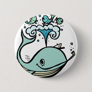 Whale of a Captain! by Tiki tOny 2 Inch Round Button