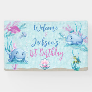 Whale of a Good Time Birthday Banner