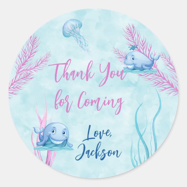Whale of a Good Time Children's Birthday Sticker (Front)