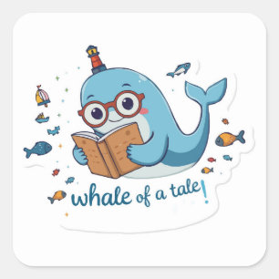 Whale of a Tale - Back to School Funny  Square Sticker