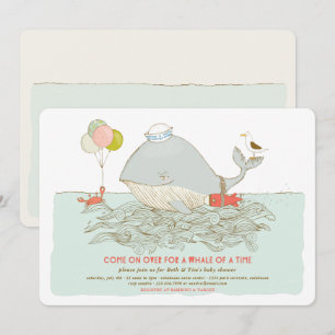 Whale of a time Baby Shower Summer Pool Party Invitation
