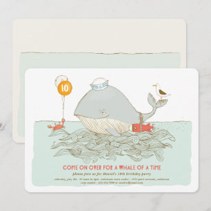Whale of a time Birthday Pool Party Invitation