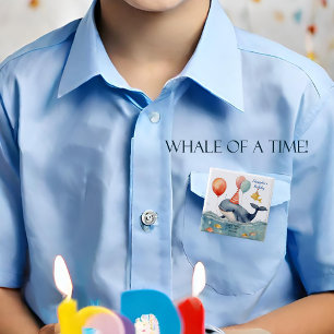 Whale of a Time Boys Birthday Personalized 2 Inch Square Button
