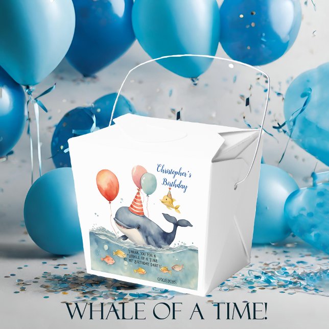 Whale of a Time Boy's Birthday Thank You Favor Box (Creator Uploaded)