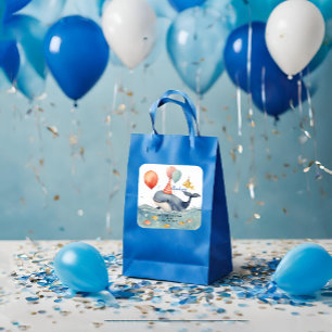 Whale of a Time Boys Birthday Thank You Square Sticker