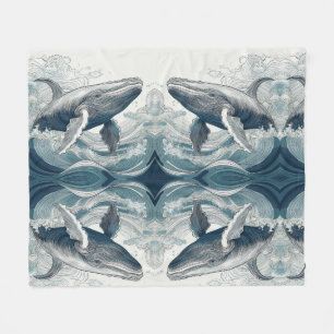 Whale of a time fleece blanket
