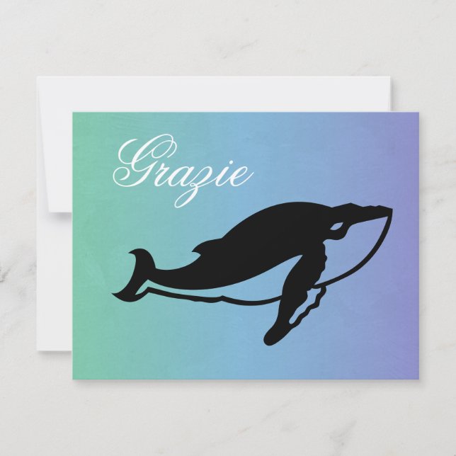 Whale on Italian Thank You Card (Front)