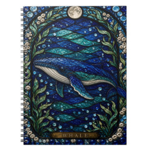Whale Open Ocean Illumina Stained Glass Notebook