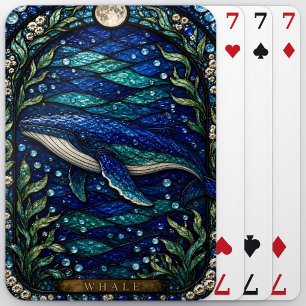 Whale Open Ocean Illumina Stained Glass Playing Cards
