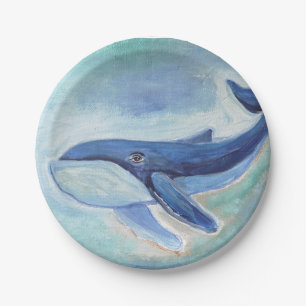 Whale Painting Paper Plate