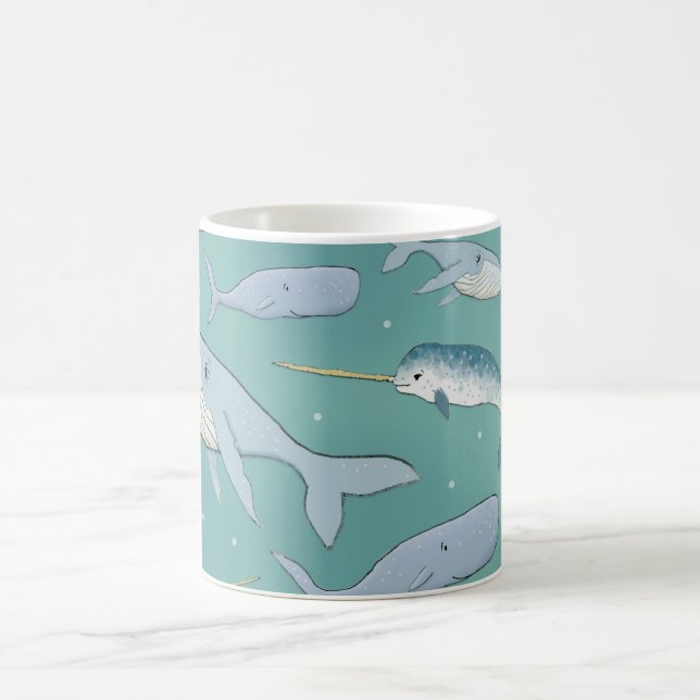 Whale Parade Pattern Coffee Mug (Center)