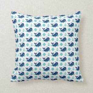 Whale Pattern Pillow
