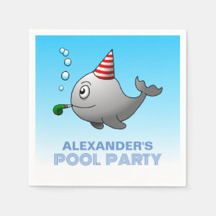 Whale Pool Party Napkin