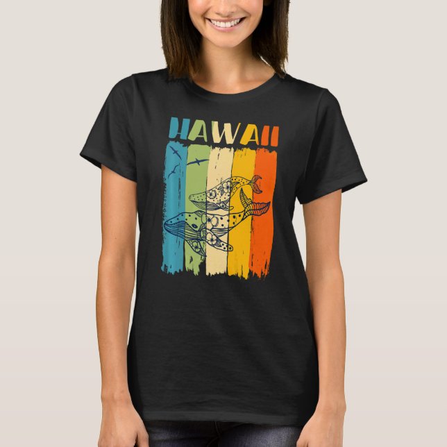 Whale Retro Hawaii Hawaiian Matching Best Friends  T-Shirt (Front)
