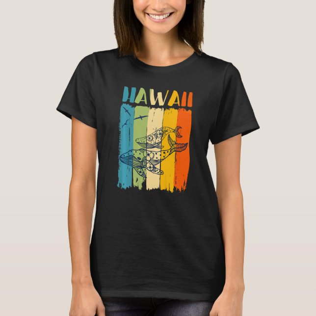 Whale Retro Hawaii Hawaiian Matching Best Friends  T-Shirt (Front)