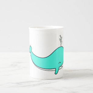 Whale, Sea, Water Bone China Mug