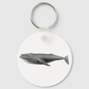 WHALE SEALIFE NAUTICAL  BUTTON KEYCHAIN