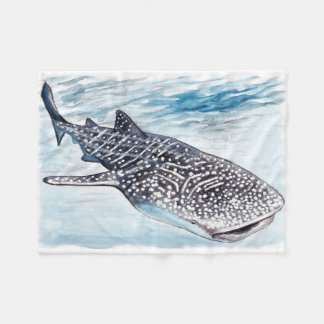 Whale Shark Artwork Fleece Throw Blanket