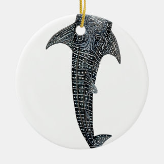 Whale shark ceramic ornament