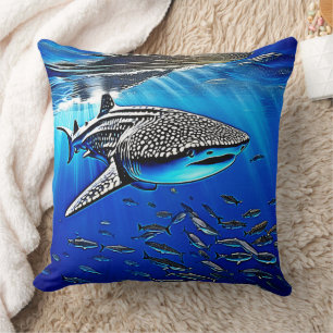 Whale Shark Majesty Design Throw Pillow