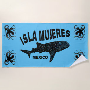 Whale Shark Scuba Diving   Isla Mujeres Beach Towel