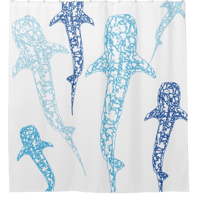 Whale shark shower curtain (Front)