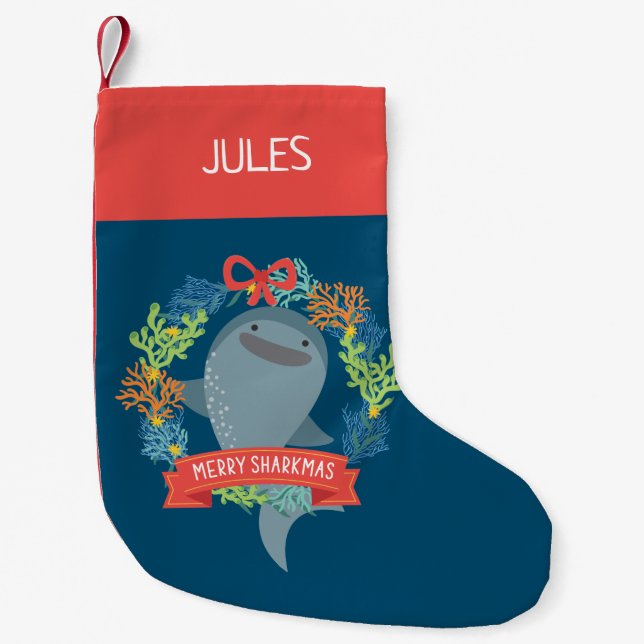 Whale Shark Small Christmas Stocking (Front)