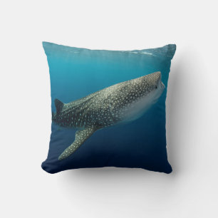 Whale Shark Swimming Throw Pillow