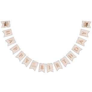 Whale Ship Pastel Gender-Neutral Birthday Bunting Flags