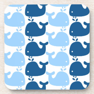 Whale Silhouette Print Cork Coaster