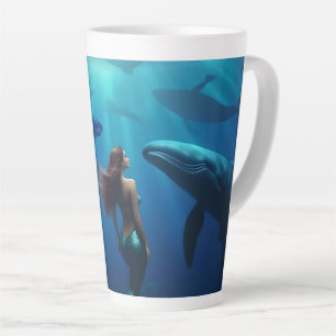"Whale Song and Siren's Song: A Mermaid's Voyage, Latte Mug