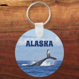 Whale Tail Alaska Keychain