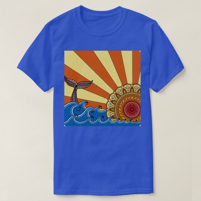 Whale Tail at Sunset T-Shirt (Design Front)
