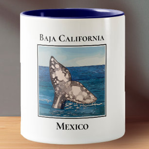 Whale Tail, Baja California, Mexico Two-Tone Coffee Mug
