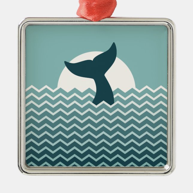 Whale Tail Metal Ornament (Front)