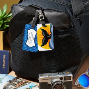 Whale Tail Ocean Waves Sunburst Personalized Luggage Tag