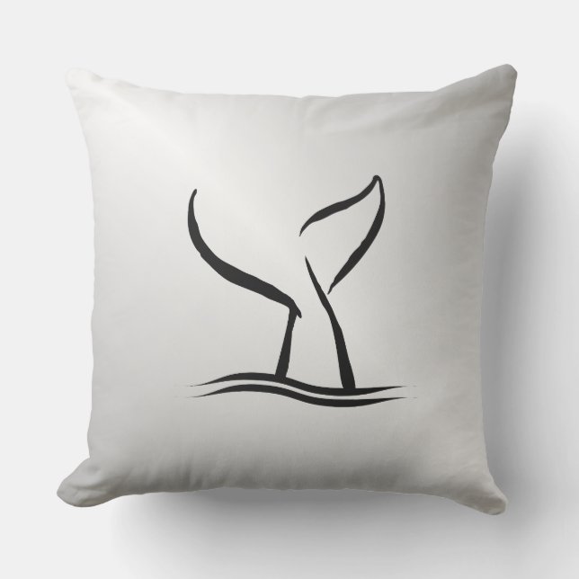 Whale Tail Outdoor Pillow (Front)