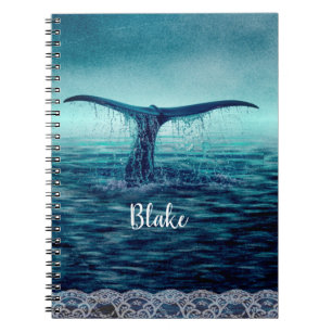 Whale Tail over Ocean Custom Notebook