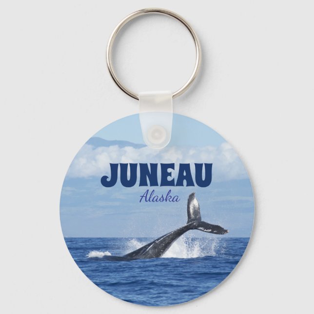 Whale Tail Scenic Juneau Alaska Keychain Gift   (Front)