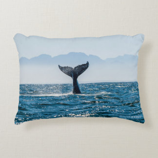 Whale Tail Seascape: Dramatic Water. Accent Pillow